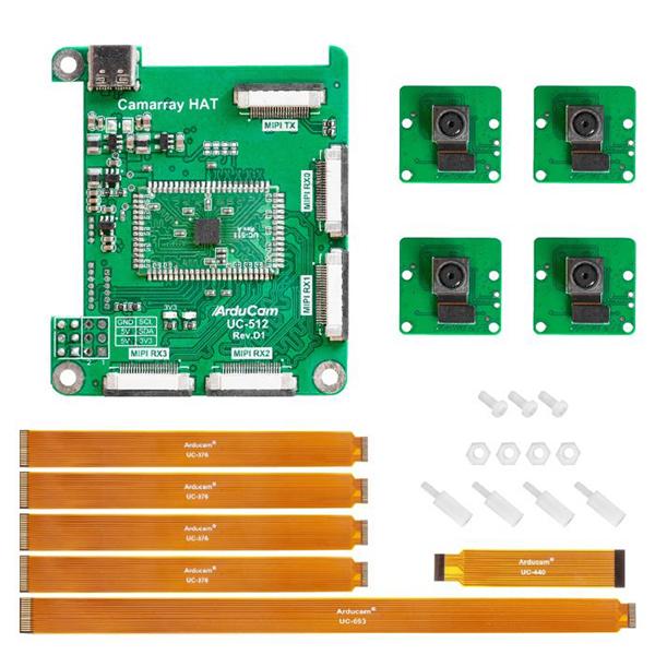 Arducam 8MP*4 Quadrascopic Camera Bundle Kit for Raspberry Pi, Nvidia Jetson Nano/Xavier NX [B0396]