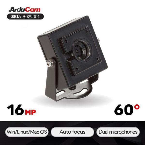 Arducam 16MP Autofocus USB Camera with Mini Metal Case [B029001]