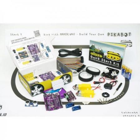 디바이스마트,오픈소스/코딩교육 > 아두이노 > 아두이노 호환보드,Cytron,PikaBot - Maker UNO Smart Car Kit [KIT-PIKABOT],피카봇 / 스마트 자동차 키트 / PikaBot을 사용하면 재미있게 전자 장치, 마이크로 컨트롤러, 센서, 모터 및 코딩을 배울 수 있습니다.