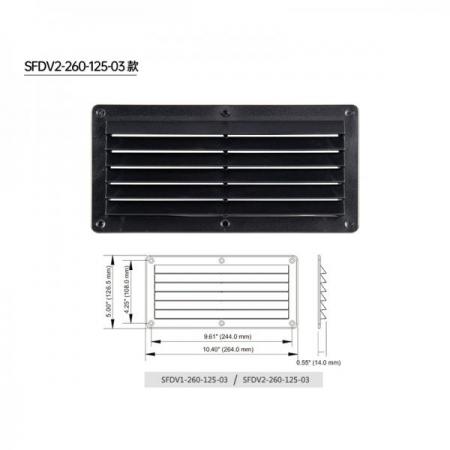 디바이스마트,EV 전기차/캠핑카/그린에너지 > 캠핑/보트 악세사리 > 벤트/해치/입수구,SEAFLO,RV 선박용 벤트 블랙 [SFDV2-260-125-03],블랙 size : 264*126.5mm 환기구 벤트