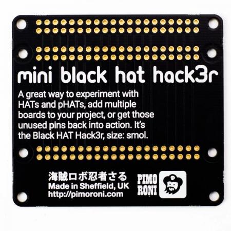 디바이스마트,오픈소스/코딩교육 > 라즈베리파이 > 라즈베리파이 확장보드/HAT,Pimoroni,Mini Black HAT Hack3r Solder Yourself Kit [PIM170],Mini Black HAT Hack3r / 모든 GPIO 핀에 액세스 가능 / 솔더링 키트
