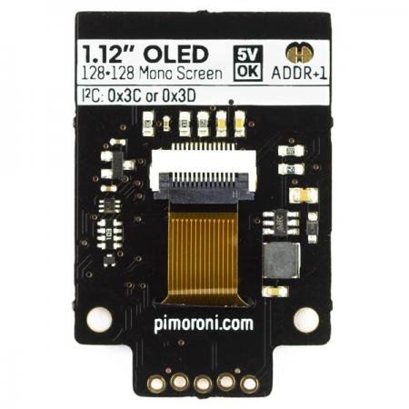 디바이스마트,MCU보드/전자키트 > 디스플레이 > LCD/OLED,Pimoroni,1.12' Mono OLED (128x128, white/black) Breakout I2C [PIM374],1.12인치 OLED 브레이크아웃 / SH1107 / 라즈베리파이, 아두이노 호환 / I2C