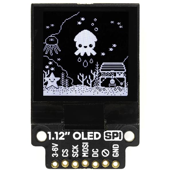 1.12' Mono OLED (128x128, white/black) Breakout SPI [PIM473]