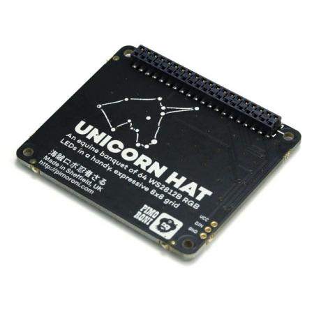 디바이스마트,오픈소스/코딩교육 > 라즈베리파이 > 라즈베리파이 확장보드/HAT,Pimoroni,Unicorn HAT - Compact RGB Pixel Matrix [PIM054],64(8 x 8) RGB LED 매트릭스 / 라즈베리파이 호환 / 유니콘 HAT 핀아웃 / WS2812