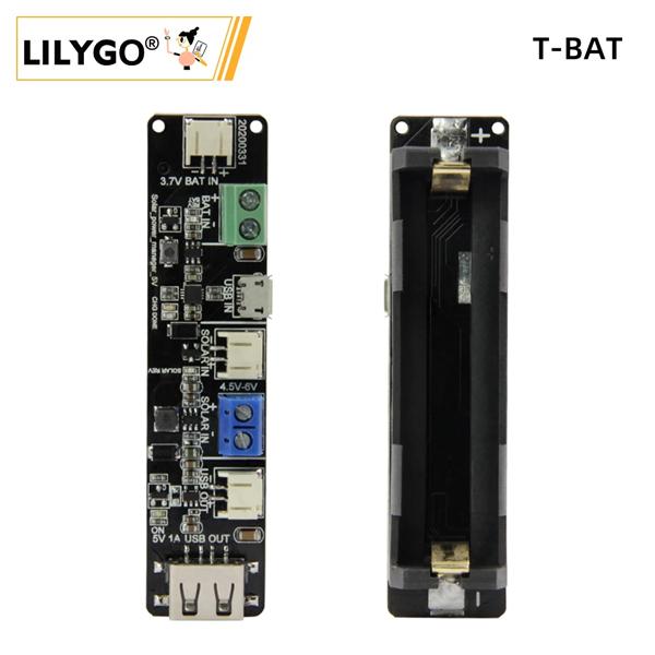 LILYGO® T-BAT 태양열 충전 18650 배터리 홀더