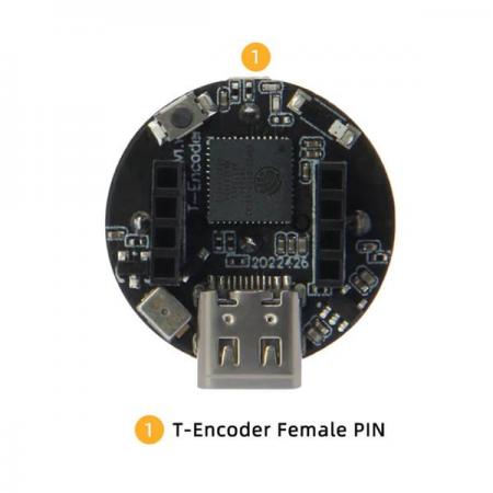 디바이스마트,오픈소스/코딩교육 > 파이썬/IoT 개발 보드 > ESP32,LILYGO,LILYGO® T-ENCODER RGB 링 인코더 (F),ESP32 무선 RGB LED 링 인코더 개발보드 / T-U2T 사용 / 암커넥터로 구성