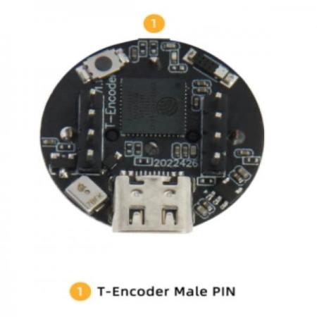 디바이스마트,오픈소스/코딩교육 > 파이썬/IoT 개발 보드 > ESP32,LILYGO,LILYGO® T-ENCODER  RGB 링 인코더 (M),ESP32 무선 RGB LED 링 인코더 개발보드 / T-U2T 사용 / 수커넥터로 구성