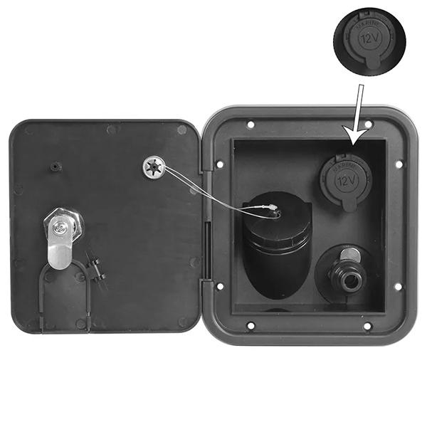 카라반/캠핑카용 시가잭 외부 수전함 블랙 [TYE-CA025]