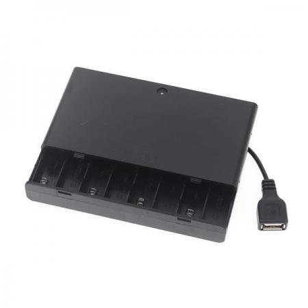 디바이스마트,전원/파워/배터리 > 배터리/배터리홀더 > 배터리홀더 Holder > AA용 홀더,SMG,AAx8 USB 배터리 건전지홀더 스위치형 [SZH-UHD003],셀 규격 : AA형 / 온오프스위치 / 셀 갯수: 8개(직렬) / 전압 : 12V / 출력단자: USB-F(암)