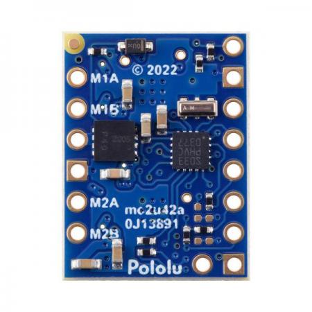 디바이스마트,기계/제어/로봇/모터 > 모터드라이버 > DC모터 드라이버 > 100W 이하 DC모터 드라이버,Pololu,Motoron M2U256 Dual Serial Motor Controller (Header Pins Soldered) #5066,M2U256 듀얼 I²C 모터 컨트롤러 / UART 직렬 인터페이스 를 사용하여 2개의 DC 모터를 제어 / 4.5V ~ 48V에서 작동하며 모터당 최대 1.8A의 연속 출력 전류를 제공 / 납땜된 헤더 포함