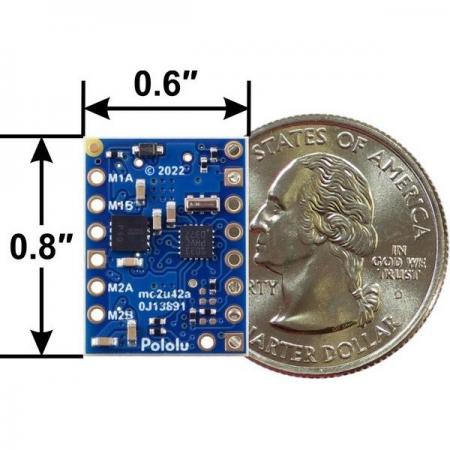 디바이스마트,기계/제어/로봇/모터 > 모터드라이버 > DC모터 드라이버 > 100W 이하 DC모터 드라이버,Pololu,Motoron M2U256 Dual Serial Motor Controller #5067,UART 직렬 인터페이스 를 사용하여 2개의 DC 모터를 제어 / 4.5V ~ 48V에서 작동하며 모터당 최대 1.8A의 연속 출력 전류를 제공 / 헤더 핀 포함, 납땜 X