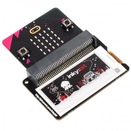 디바이스마트,오픈소스/코딩교육 > Micro:Bit > 마이크로비트 확장/변환보드,Pimoroni,inky:bit [PIM537],STM32F401CDU6 / CPU - ARM Cortex M4, 384kb 플래시, 96kb RAM / JavaScript 코드를 실행하는 작은 USB 스틱
