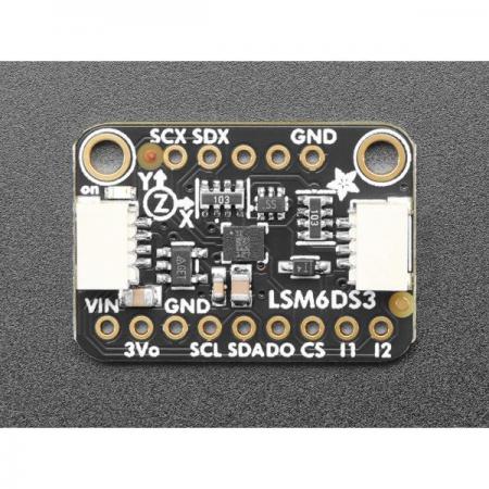 디바이스마트,MCU보드/전자키트 > 센서모듈 > IMU/AHRS(9축 이상),Adafruit,Adafruit LSM6DS3TR-C 6-DoF Accel + Gyro IMU - STEMMA QT / Qwiic [ada-4503],6-DoF 가속(ST LSM6DS3TR-C)+자이로 IMU / 최대 1.6KHz ODR / ±2/±4/±8/±16g 풀 스케일, ±125/±250/±500/±1000/±2000dps 풀 스케일 / 자유 낙하감지