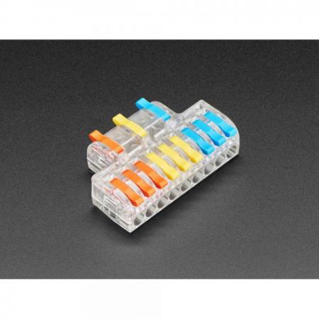 디바이스마트,케이블/전선 > 무탈피/탈피 커넥터 > 탈피 커넥터,Adafruit,Snap Action 3-to-9 Wiring Block Connector - Clear DF-93 [ada-5614],3-to-9 배선 블록 커넥터 / 투명 / DF-93 / 스냅 액션