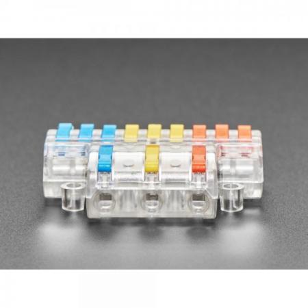 디바이스마트,케이블/전선 > 무탈피/탈피 커넥터 > 탈피 커넥터,Adafruit,Snap Action 3-to-9 Wiring Block Connector - Clear DF-93 [ada-5614],3-to-9 배선 블록 커넥터 / 투명 / DF-93 / 스냅 액션