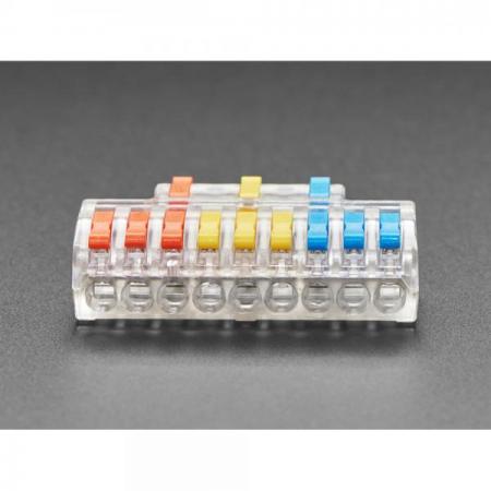 디바이스마트,케이블/전선 > 무탈피/탈피 커넥터 > 탈피 커넥터,Adafruit,Snap Action 3-to-9 Wiring Block Connector - Clear DF-93 [ada-5614],3-to-9 배선 블록 커넥터 / 투명 / DF-93 / 스냅 액션
