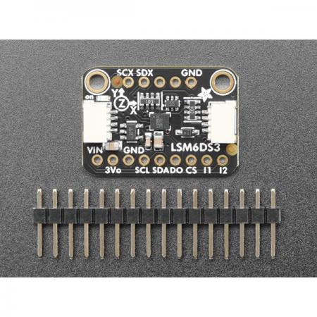 디바이스마트,MCU보드/전자키트 > 센서모듈 > IMU/AHRS(9축 이상),Adafruit,Adafruit LSM6DS3TR-C 6-DoF Accel + Gyro IMU - STEMMA QT / Qwiic [ada-4503],6-DoF 가속(ST LSM6DS3TR-C)+자이로 IMU / 최대 1.6KHz ODR / ±2/±4/±8/±16g 풀 스케일, ±125/±250/±500/±1000/±2000dps 풀 스케일 / 자유 낙하감지
