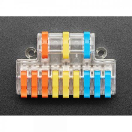 디바이스마트,케이블/전선 > 무탈피/탈피 커넥터 > 탈피 커넥터,Adafruit,Snap Action 3-to-9 Wiring Block Connector - Clear DF-93 [ada-5614],3-to-9 배선 블록 커넥터 / 투명 / DF-93 / 스냅 액션