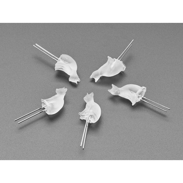 dLUX-dLITE Cool White Kitty Shape LEDs 5 Pack by Unexpected Labs [ada-5479]