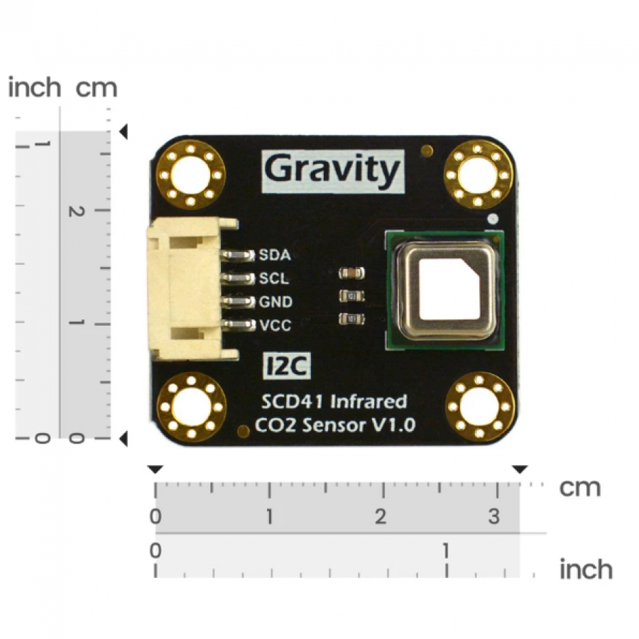Gravity: I2C SCD41 Infrared Carbon Dioxide / CO2 Sensor (400 - 5000 ppm) [SEN0536]