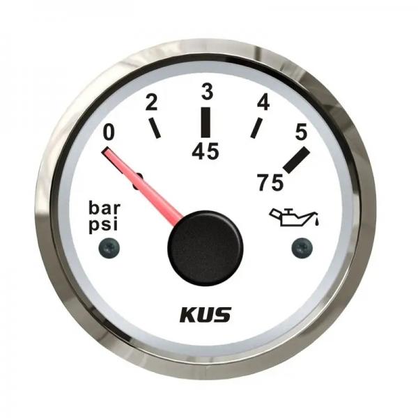 KUS 52mm 오일 압력 게이지 0-75psi 화이트 [TYE-GU012]
