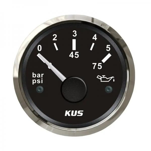 KUS 52mm 오일 압력 게이지 0-75psi 블랙 [TYE-GU013]
