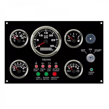 디바이스마트,EV 전기차/캠핑카/그린에너지 > 센서류 > 게이지,KUS,KUS 다기능 게이지 패널 (335*200mm) [TYE-GU020],타코미터, 수온게이지, 오일 압력게이지, 볼트미터, 연료게이지, 이그니션키 / IP67 / 9-32V / black