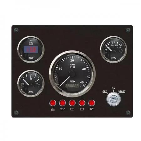 디바이스마트,EV 전기차/캠핑카/그린에너지 > 센서류 > 게이지,KUS,KUS 다기능 게이지 패널 (250*190mm) [TYE-GU025],타코미터, 수온게이지, 오일 압력게이지, 볼트미터, 이그니션키 / IP67 / 9-32V / 250*190mm / black
