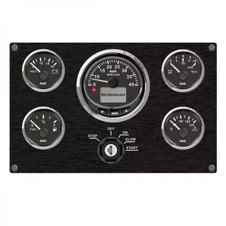 디바이스마트,EV 전기차/캠핑카/그린에너지 > 센서류 > 게이지,KUS,KUS 다기능 게이지 패널 (270*170mm) [TYE-GU027],타코미터, 수온게이지, 오일 압력게이지, 볼트미터, 연료게이지, 이그니션키 / IP67 / 9-32v / 270*170*70mm / black