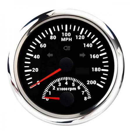 디바이스마트,EV 전기차/캠핑카/그린에너지 > 센서류 > 게이지,SMG,85mm 2 in 1 스피드미터+타코미터 블랙 [TYE-GU030],85mm 2in1 GPS 스피드미터 + 8000rpm 타코미터 / 9-32V / black