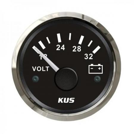 디바이스마트,EV 전기차/캠핑카/그린에너지 > 센서류 > 게이지,KUS,KUS 52mm 18-32V 볼트 게이지 미터 블랙 [TYE-GU053],52mm 볼트 게이지 미터 / 18-32V 감지 / 12V, 24V / IP67 / black