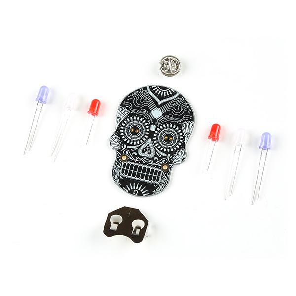 Day of the Geek - Soldering Badge Kit (Black with White Silk Screen) [KIT-20118]