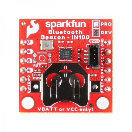 디바이스마트,MCU보드/전자키트 > 통신/네트워크 > 블루투스/BLE,SparkFun,SparkFun NanoBeacon Board - IN100 [WRL-21327],IN100 NanoBeacon / 2.4GHz 무선 저에너지 BT 비콘 브레이크아웃을 제공 / 공급 전압 범위: 1.1-3.6V / 초저전력 / 비콘 모드 : Proprietary, BT, Google™ Eddystone™, and Apple® iBeacon® 호환