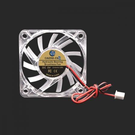 디바이스마트,기계/제어/로봇/모터 > 모터류 > 팬모터 > Ball 베어링 타입 팬모터,CAIZHU-FAN,6010 DC5V 3300RPM 투명 LED 블루레이 유체 팬모터 [CNT-OFM023],60x60x10MM / DC5V / 0.17A / 3300RPM ±10% / 26.8DBA / 12.9CFM / 0.85W /XH2.54 2P단자