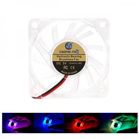 디바이스마트,기계/제어/로봇/모터 > 모터류 > 팬모터 > Ball 베어링 타입 팬모터,CAIZHU-FAN,6010 DC12V 3500RPM 투명 LED 블루레이 유체 팬모터 [CNT-OFM024],60x60x10MM / DC12V / 0.09A / 3500RPM ±10% / 28.2DBA / 13.7CFM / 1.08W /XH2.54 2P단자