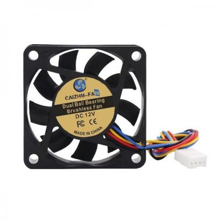 디바이스마트,기계/제어/로봇/모터 > 모터류 > 팬모터 > Ball 베어링 타입 팬모터,CAIZHU-FAN,6015 DC5V 4846RPM 이중볼베어링 PWM 온도제어 팬모터 [CNT-OFM046],60x60x15MM / DC5V / 0.158A / 4846RPM ±10% / 32.0DBA / 16.6CFM / 0.79W /2510 4P단자