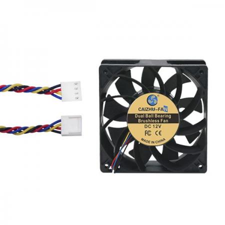 디바이스마트,기계/제어/로봇/모터 > 모터류 > 팬모터 > Ball 베어링 타입 팬모터,CAIZHU-FAN,12025 DC12V 4700RPM FG속도측정/PWM온도제어 팬모터 [CNT-OFM115],120x120x25MM / DC12V / 1.2A / 4700RPM ±10% / 51.2DBA / 150.3CFM / 14.4W /2510 4P단자