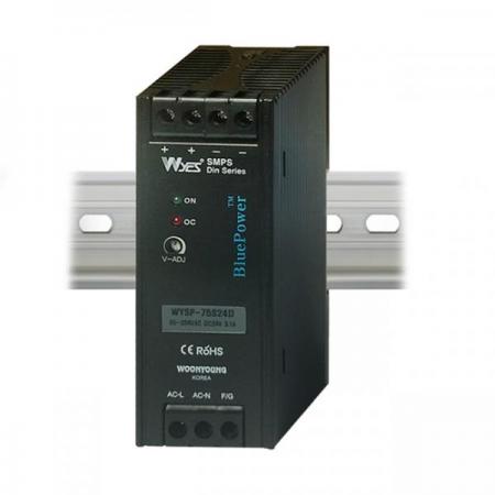 디바이스마트,전원/파워/배터리 > SMPS > DIN Rail 타입,(주)운영,SMPS WYSP-75S12D,DIN-Rail형 1-Channel / 입력 전압: 110VAC 220VAC / 출력 전압: 12V / 용량 75W