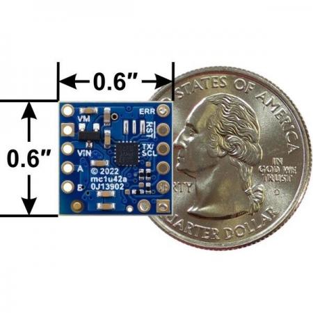 디바이스마트,기계/제어/로봇/모터 > 모터드라이버 > DC모터 드라이버 > 300W 이하 DC모터 드라이버,Pololu,Motoron M1T256 Single I²C Motor Controller #5061,Motoron M1T256 / I2C 인터페이스를 사용하여 하나의 DC 모터를 제어 / 4.5V ~ 48V에서 작동하며 최대 2.2A의 연속 출력 전류를 제공 / 헤더 제공, 납땜 X