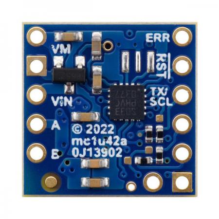 디바이스마트,기계/제어/로봇/모터 > 모터드라이버 > DC모터 드라이버 > 300W 이하 DC모터 드라이버,Pololu,Motoron M1T256 Single I²C Motor Controller (Header Pins Soldered) #5060,Motoron M1T256 / I2C 인터페이스를 사용하여 하나의 DC 모터를 제어 / 4.5V ~ 48V에서 작동하며 최대 2.2A의 연속 출력 전류를 제공 / 납땜된 헤더 제공