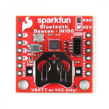디바이스마트,MCU보드/전자키트 > 통신/네트워크 > 블루투스/BLE,SparkFun,SparkFun NanoBeacon Lite Board - IN100 [WRL-21293],IN100 NanoBeacon 라이트 보드 / 2.4GHz 무선 저에너지 BT 비콘 브레이크아웃을 제공 / 공급 전압 범위: 1.1-3.6V / 초저전력 / 비콘 모드 : Proprietary, BT, Google™ Eddystone™, and Apple® iBeacon® 호환