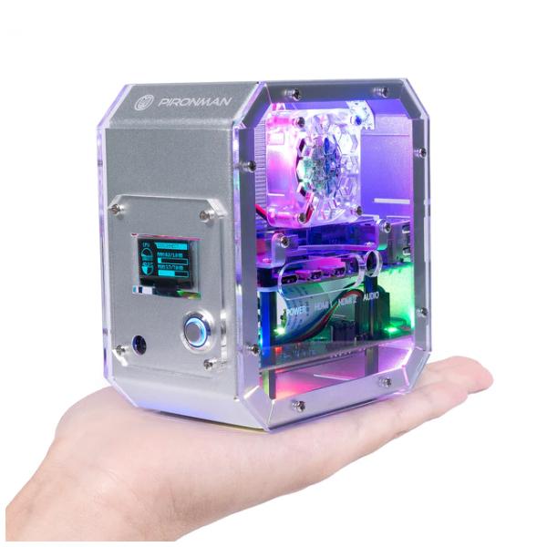 Pironman-Raspberry Pi 4 Case, Raspberry Pi Mini PC - Aluminum Alloy Tower Case with Tower Cooler [CN0360D]