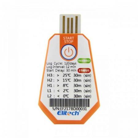 디바이스마트,계측기/측정공구 > 환경/이화학 측정장치 > 온도계/습도계,Elitech,RC-19K 일회용 온도기록계,소형 사이즈의 운송용 일회용 온도 기록계 / 현재 측정되는 온도값을 저장하는 USB형 온도 기록계 / 자동 REPORT(PDF)기능으로 분석용 소프트웨어 없이도 데이터 확인가능 / 온도범위 : -30ºC ~ 70ºC