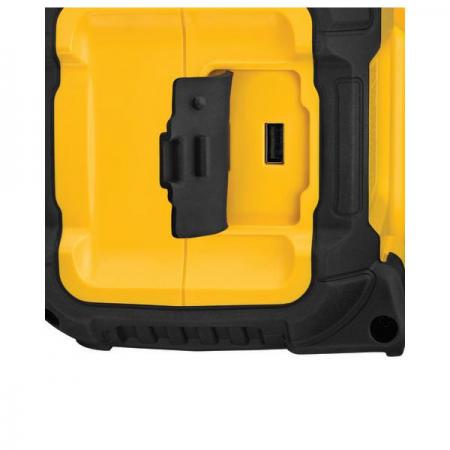 디바이스마트,수공구/전자공구/전동공구 > 전동/엔진공구 > 충전공구 > 기타 충전공구,디월트,프리미엄 블루투스 스피커 DCR011 (12V,20V겸용/베어툴),이중 안전 범퍼 / 메탈 안전망 / 블루투스 최대 30m / USB 포트로 모바일 기기 충전 가능