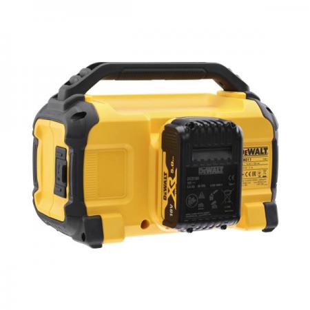 디바이스마트,수공구/전자공구/전동공구 > 전동/엔진공구 > 충전공구 > 기타 충전공구,디월트,프리미엄 블루투스 스피커 DCR011 (12V,20V겸용/베어툴),이중 안전 범퍼 / 메탈 안전망 / 블루투스 최대 30m / USB 포트로 모바일 기기 충전 가능