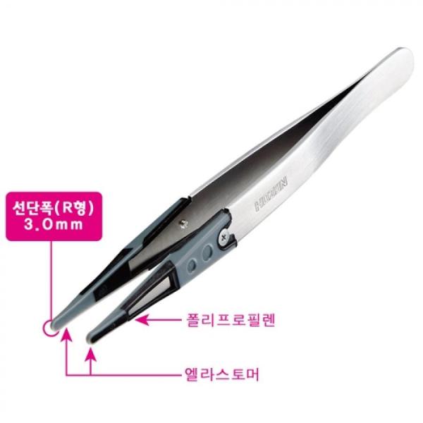 디바이스마트,수공구/전자공구/전동공구 > 전자공구 > 핀셋/IC흡착기/핀제거 > ESD그립 핀셋,HOZAN,[HOZAN] ESD 소프트팁 핀셋 P-643-J SOFT TIP,HOZAN / 소프트팁 핀셋 / 정전기 방지 / 125mm / 17g / 내열온도 80℃ / ESD관리치 : 접지저항 Rg