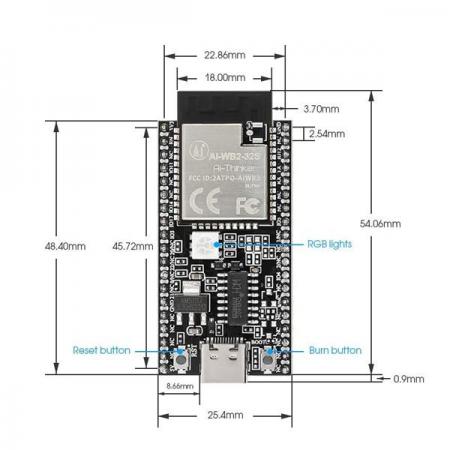 디바이스마트,MCU보드/전자키트 > 통신/네트워크 > 와이파이,ELECROW,AI-WB2-32S Kit 2.4G WiFi&BLE Module ESP32 Development Board with BL602 compatible with ESP32-S [DPI16832K],ESP32-S와 호환되는 BL602가 포함된 2.4G WIFI 및 BLE 모듈 ESP32 개발 보드