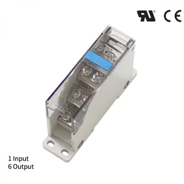 디바이스마트,커넥터/PCB > 터미널블럭 > 단자대 타입 > 전원 분배 단자대,IOLINK,전원분배블럭 SPS25-M6/6*M4-S,배선형 / 윈도우 : 안전 커버 / 정격 용량 UL : 600 V / 100 A / CE : 600 V 75 A