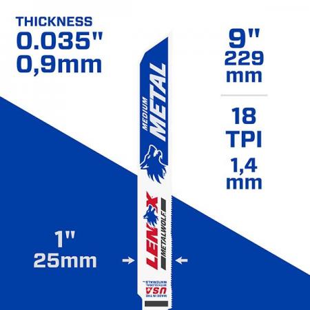 디바이스마트,수공구/전자공구/전동공구 > 전동/엔진공구 > 절단공구 > 직소날/컷소날,레녹스,9인치 바이메탈 컷쏘날 LXKR9118R 중간금속용 낱개1날,레녹스 메탈울프 / 225mm 9" / 18TPI / 229x25x0.9 (길이x높이x두께mm)