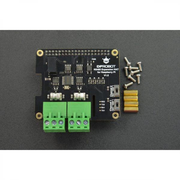 디바이스마트,오픈소스/코딩교육 > 라즈베리파이 > 라즈베리파이 확장보드/HAT,DFROBOT,Dual-channel RS485 Expansion Hat for Raspberry Pi 4B [DFR0824],RS485 트랜시버: TP75176E / 직렬 칩: CH432T / 배선 방법: 5.08-3P 플러그형 터미널 블록 / 라즈베리파이 3B+/4B 지원 / 장착 구멍 크기: 직경 2.5mm